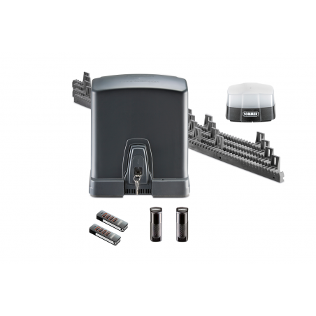 KIT RUNNER 600KG COMPLET AVEC 4M DE CREMAILLERE + 2 X 4018 + 1 X 7029 + 1 X 5069 SOMMER motorisation moteur de portail S11813-00