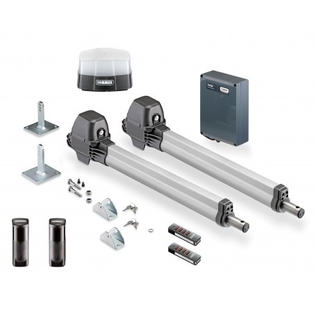 Kit complet motorisation portail battant SOMMER twist ML S3 avec commande DST-A 24 et accessoires.