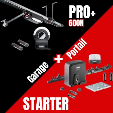 Kit GARAGE + PORTAIL COULISSANT - PRO+ 600N S3 + STARTER S3 300KG